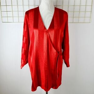 Scaasi Red Stripe Metallic Oversized 70s 80s Disco Vintage Tunic Top